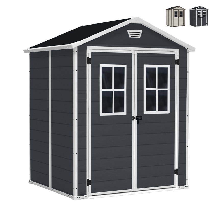 Keter Gartenhaus aus PVC-Resin mit Fenstern 185x152x226cm Manor 6x5 Aktion