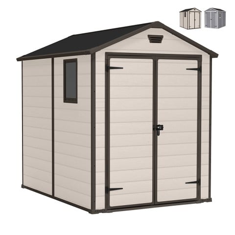 Grande abri de jardin en résine PVC 185,8x236,8x227 cm Manor 6x8 Keter Promotion