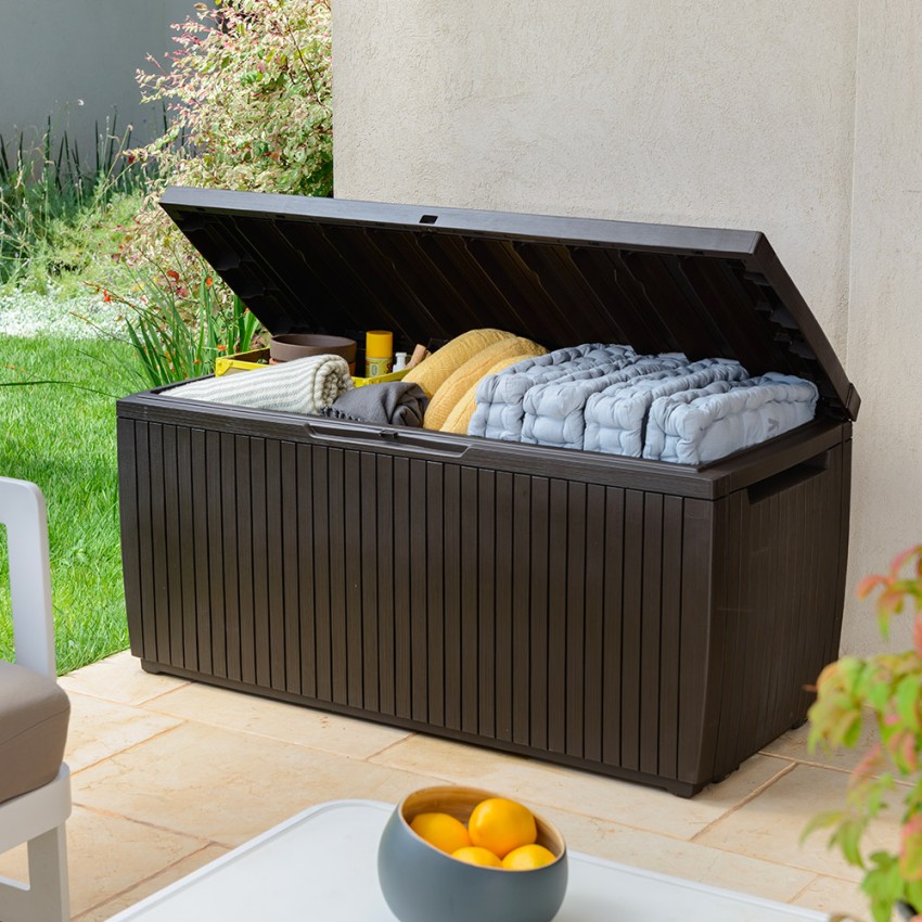 Coffre de rangement extérieur multifonction avec roulettes Springwood Keter K227482 Promotion Coffre de rangement extérieur multifonction avec roulettes Springwood Keter K227482 Promotion