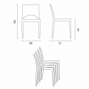 Weiß Rechteckig Tisch und 6 Stühle Farbiges Polypropylen-Außenmastenset Grand Soleil Paris Summerlife 