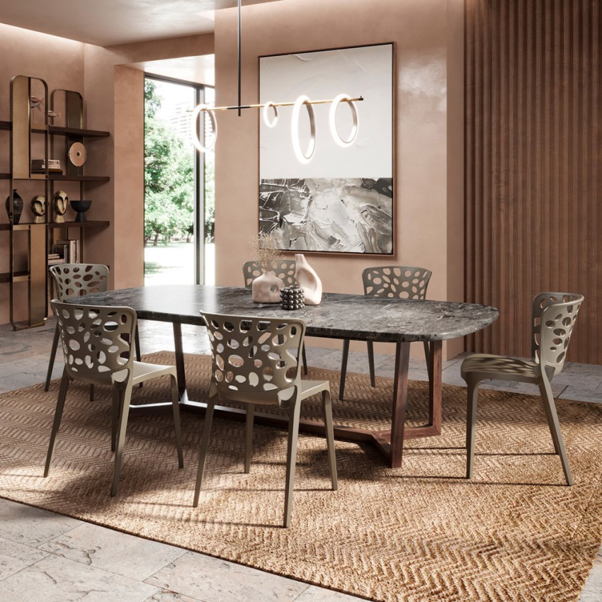 Amber sedia moderna interno esterno impilabile cucina sala da