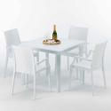 Tavolino Quadrato Bianco 90x90 cm con 4 Sedie Colorate Bistrot Arm Love Catalogo