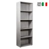 Libreria alta grigio ufficio salotto 5 vani mensole regolabili Kbook 5GS Vendita
