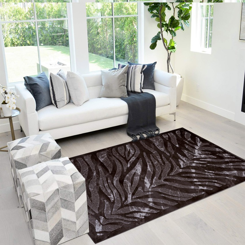 Rechteckiger Teppich braun mit Zebramuster für Wohnzimmer Double MAR007 Aktion Rechteckiger Teppich braun mit Zebramuster für Wohnzimmer Double MAR007 Aktion