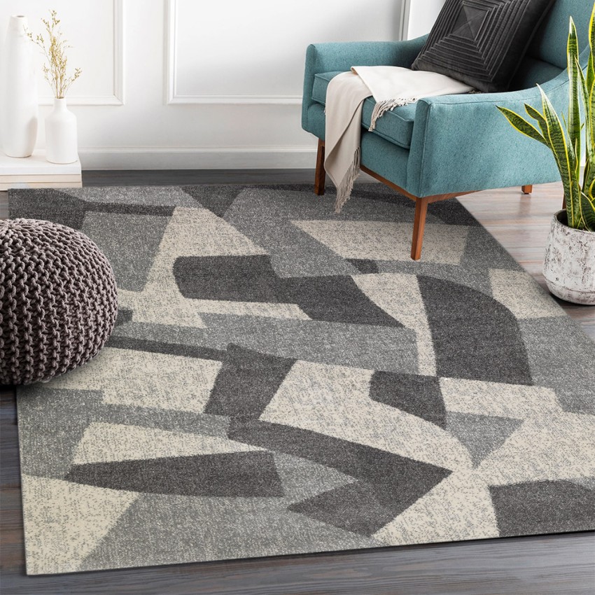Tapis rectangulaire style géométrique moderne salon bureau GRI223 Promotion Tapis rectangulaire style géométrique moderne salon bureau GRI223 Promotion
