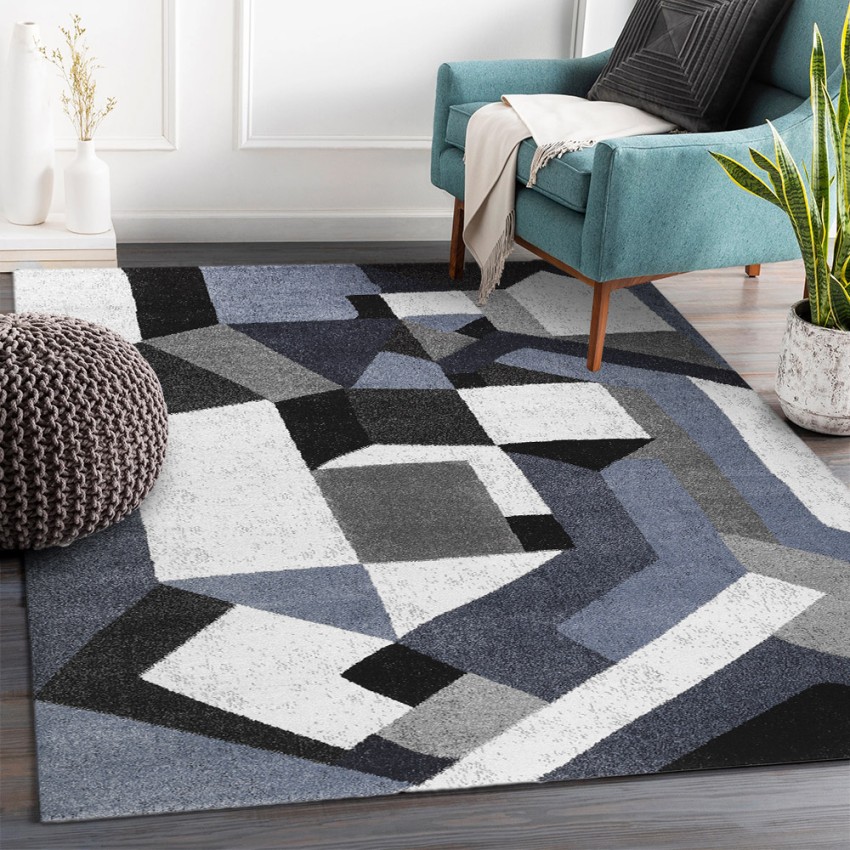 Rechteckiger Teppich in geometrischem Stil, modernes Design für Wohnzimmer, BLU019 Aktion Rechteckiger Teppich in geometrischem Stil, modernes Design für Wohnzimmer, BLU019 Aktion