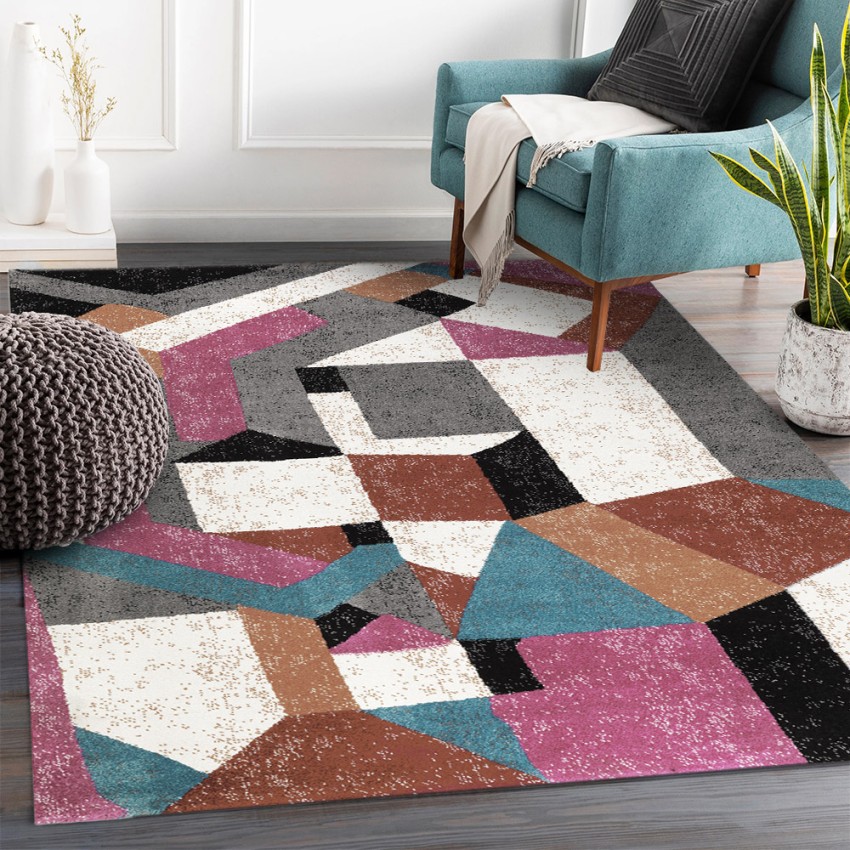 Tapis géométrique multicolore rectangulaire salon moderne MUL435 Promotion Tapis géométrique multicolore rectangulaire salon moderne MUL435 Promotion