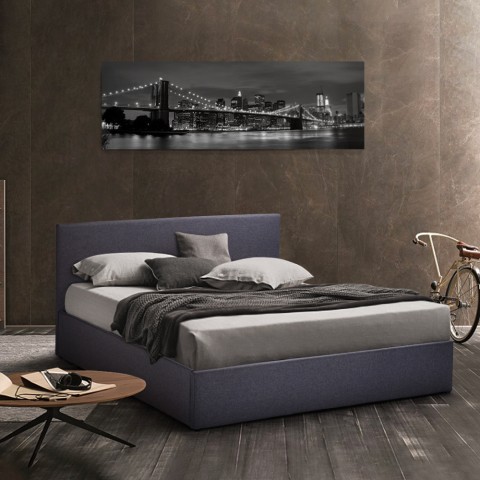 King Komplett Doppelbett mit Bettkasten Stoff Holz Bettrost 160x190 cm Basel