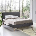 Letto Matrimoniale Nordico tessuto e legno 160x190 Friborg King Promozione