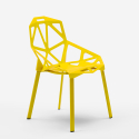 2 x Sedia design geometrico in plastica metallo Hexagonal giallo II scelta Offerta