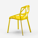 2 x Sedia design geometrico in plastica metallo Hexagonal giallo II scelta Saldi