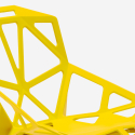 2 x Sedia design geometrico in plastica metallo Hexagonal giallo II scelta Sconti