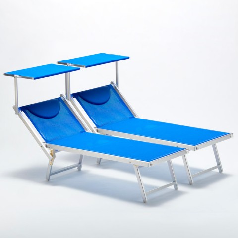 copy of Bain de soleil professionnels transat aluminium lits de plage Italia 2 pièces Promotion