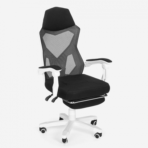 copy of Gaming Stuhl Sessel futuristisches Design ergonomisch atmungsaktiv mit Fußstütze Gordian Plus