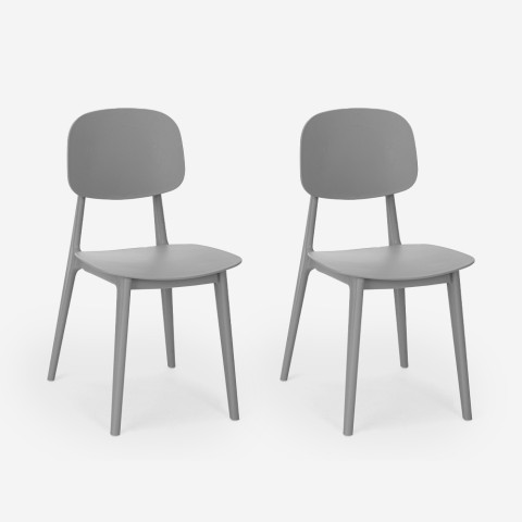 2 x sedie in polipropilene cucina giardino bar ristorante Geer grigio II scelta Promozione