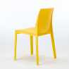 Weiß Quadratisch Tisch und 4 Stühle Farbiges Polypropylen-Außenmastenset Grand Soleil Rome Love 