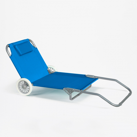 Lettino spiaggia mare portatile brandina blu con ruote Banana II scelta Promozione
