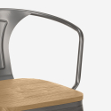 copy of chaise de cuisine et bar style design industriel avec accoudoirs steel wood arm light Réductions