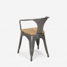 copy of chaise de cuisine et bar style design industriel avec accoudoirs steel wood arm light Remises