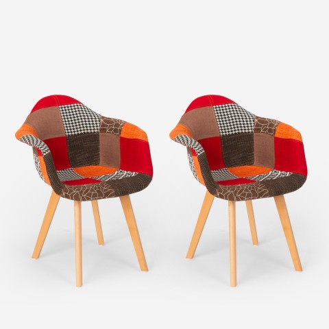 copy of Chaise et fauteuil de cuisine et salon patchwork design nordique Herion Promotion