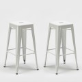 2 x sgabello industrial in acciaio bar cucina steel up bianco ii scelta Promozione