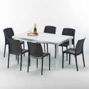 Weiß Rechteckig Tisch und 6 Stühle Farbiges Polypropylen-Außenmastenset Grand Soleil Boheme Summerlife Modell