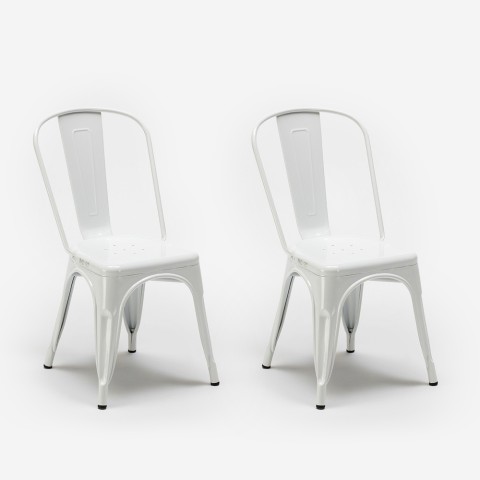2 x sedie industrial acciaio cucina e bar steel one bianco ii scelta Promozione