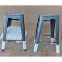 2 x sgabello Lix industrial con schienale metallo steel top grigio ii scelta Vendita