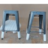 2 x sgabello industrial con schienale metallo steel top grigio ii scelta Vendita