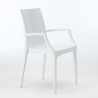 Weiß Rechteckig Tisch und 6 Stühle Farbiges Polypropylen-Außenmastenset Grand Soleil Arm Bistrot Summerlife
