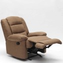 Poltrona Relax Reclinabile Design Dondolo in Tessuto Marrone Sofia II scelta Offerta