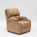 Poltrona Relax Beige Reclinabile Poggiapiedi Velluto Laura II Scelta Promozione