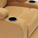 Poltrona Relax Beige Reclinabile Poggiapiedi Velluto Laura II Scelta Sconti