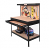 Banco da lavoro con pannello e cassetto Max 120x60x150cm nero II scelta Saldi