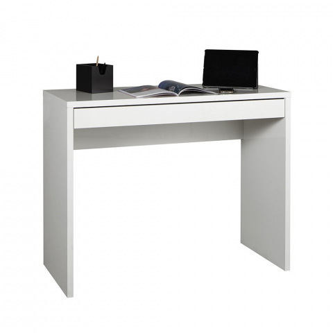 copy of Rechteckiger Schreibtisch mit Schublade für Büro und Arbeitszimmer Weiß 100x40cm Sidus