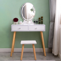 copy of Coiffeuse table de maquillage au design moderne avec miroir LED tiroirs et tabouret Serena Promotion