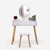 copy of Coiffeuse table de maquillage au design moderne avec miroir LED tiroirs et tabouret Serena Offre