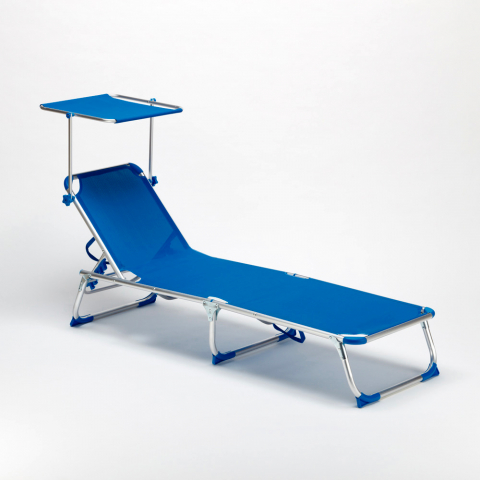copy of Lit de plage pliant bain de soleil transat piscine portable pare-soleil California Blue Promotion