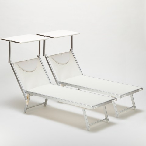 copy of Bain de Soleil transat Chaise longue lit de plage professionnel aluminium Santorini Promotion