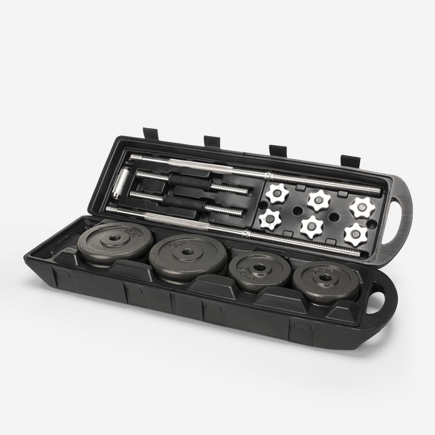 Set Bilanciere e Manubri da palestra 50kg con trolley Hercules XL II scelta Promozione Set Bilanciere e Manubri da palestra 50kg con trolley Hercules XL II scelta Promozione