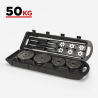 Set Bilanciere e Manubri da palestra 50kg con trolley Hercules XL II scelta Catalogo