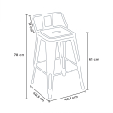 4 x sgabello industrial con schienale metallo steel top bianco ii scelta Sconti