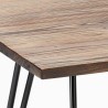 Tavolo industrial in acciaio e legno 80x80 bar e casa Hammer Marrone II Scelta Offerta