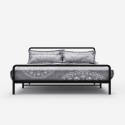 Letto matrimoniale 2 piazze metallo rete doghe 160x200 Skjern nero II scelta Vendita