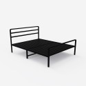 Letto matrimoniale 2 piazze metallo rete doghe 160x200 Skjern nero II scelta Promozione