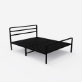 Letto matrimoniale 2 piazze metallo rete doghe 160x200 Skjern nero II scelta Promozione
