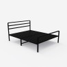 Letto matrimoniale 2 piazze metallo rete doghe 160x200 Skjern nero II scelta Promozione