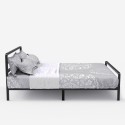 Letto matrimoniale 2 piazze metallo rete doghe 160x200 Skjern nero II scelta Offerta