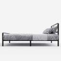 Letto matrimoniale 2 piazze metallo rete doghe 160x200 Skjern nero II scelta Saldi