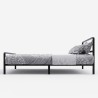 Letto matrimoniale 2 piazze metallo rete doghe 160x200 Skjern nero II scelta Saldi